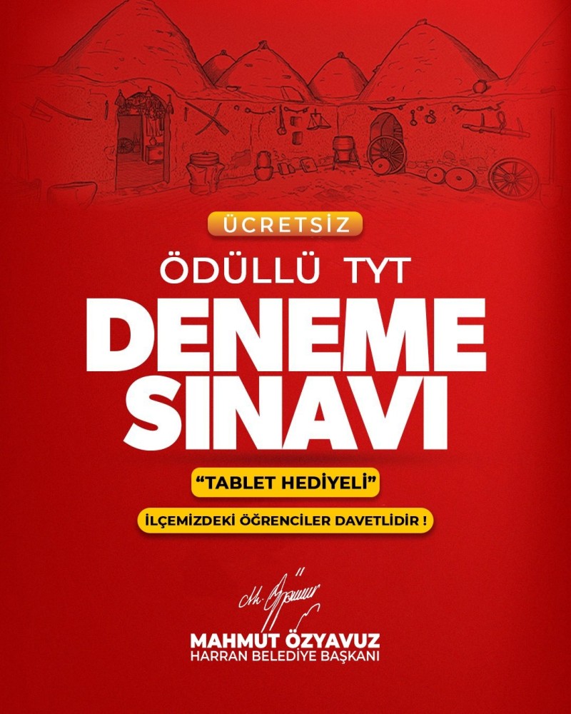 HARRAN BELEDİYESİ TABLET ÖDÜLLÜ DENEME SINAVI YAPACAK