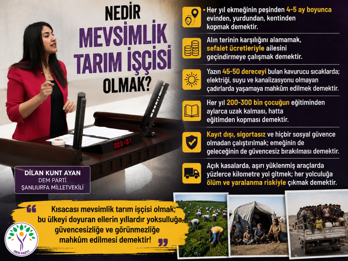 Dilan Kunt Ayan’dan Mevsimlik Tarım İşçileri İçin Dikkat Çeken Açıklama